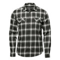Mens Sustainable Plaid Long Sleeve Shirt - Black/White Plaid