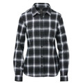 Womens Sustainable Plaid Long Sleeve Shirt - Black/White Plaid