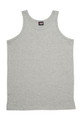 Grey marle sleeveless singlet with wide shoulder straps and rounded neckline