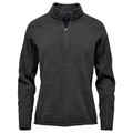 Ladies Ultra Soft Sweater Knit Fleece 1/4 Zip Pullover - Black Heather