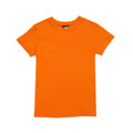 Orange slim fit women's crew neck short sleeve t-shirt, flat lay packshot with smooth front panel