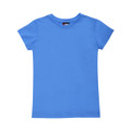 Carolina blue women's slim fit crew neck tee with short sleeves and smooth flat front panel