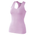 Lilac women's racer back singlet with fitted stretch construction and smooth body panel