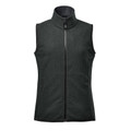 Charcoal marle women's full-zip fleece vest with stand collar and side zip pockets