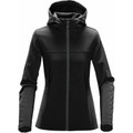 Women's Water-Repellent Softshell Hoody - Black/Dolphin