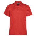 Stormtech men's scarlet red performance pique polo with three-button placket and short sleeves