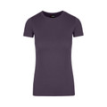 Charcoal grey women's fitted crew neck t-shirt with short sleeves in smooth cotton