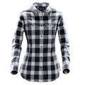 Women's Cotton-Blend Snap-Front Plaid Shirt | Titanium Plaid