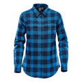 Women's Cotton-Blend Snap-Front Plaid Shirt | Royal Plaid