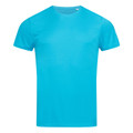 Hawaii blue men's crew neck active sports tee with smooth flat front panel and fitted cut