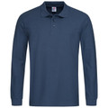 Men's Long Sleeve Cotton Polo Shirt - Navy