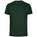 Forest green cotton crew neck t-shirt with short sleeves and smooth flat front panel