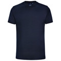 Navy blue cotton crew neck t-shirt with short sleeves and smooth print-ready front panel