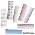BUNDLE | baby muslin wrap | stars | plain blue | pink | white | stars | yellow | spots | trains | elephant