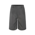 Premium Formal Single Pleat School Shorts - Light Grey Melange