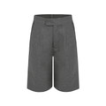 Shop Elastic Waist Formal School Shorts - Light Grey Melange