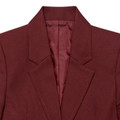 Burgundy girls school blazer with sharp peak lapels and matching satin lining, Teflon coated woven fabric