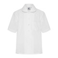 Short Sleeve Blouse with Peter Pan Collar - White