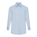 Long Sleeve Blouse with Button Up Collar - Light Blue