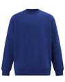 Royal blue crew neck sweatshirt with ribbed cuffs and hem on white background