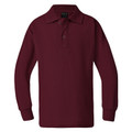 Kids & Adults Long Sleeve Durable Polo Shirt- Maroon