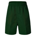Bottle green microfibre school shorts with elasticated waistband and clean flat front panels