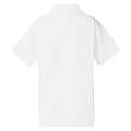 White short sleeve school blouse back view with Peter Pan collar and clean smooth panels