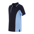 Shop Kids School Side-Panel School Polo - Dark Navy/Ice Blue