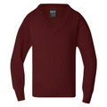 School Kids V-neck Pullover - Dark Maroon