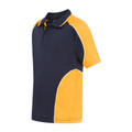 Bulk Buy Kids Contrast Panel Sports Polo - Dark Navy/Gold