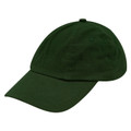 Bottle green kids cotton baseball cap with unstructured low crown and curved brim, packshot