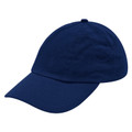 Navy blue kids cotton baseball cap with unstructured low-profile crown and curved brim