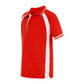 Kids Raglan Sleeve Contrast Sports Polo Shirt - Red/White