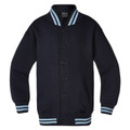 Kids/Youth School Stud-Front Bomber Jacket - Dark Navy/Sky