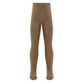 Tan flat-lay girls school tights with elasticated waistband and smooth knit finish
