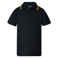 Kids/Adult  Twin Stripe School Polo - Dark Navy/Dark Navy/Gold
