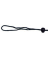 Navy blue toggle with cord loop and spherical bead stopper for adjustable hat fastening