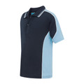Shop Kids Pique Knit Sports Polo Shirt - Dark Navy/Sky