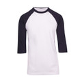 Wholesale Baseball Raglan Tee | White + Navy