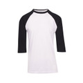Wholesale Tshirts Raglan 3/4 Sleeve | White + Black