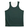 Forest green reversible basketball singlet with white mesh contrast interior and classic athletic cut
