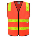 SPALATO hi-vis safety vest in red with reflective tape for VicRoads compliance