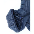 Navy kids sustainable lightweight hooded puffer jacket - additional view