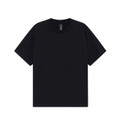Black unisex heavy cotton oversized tee in boxy relaxed fit - detail view