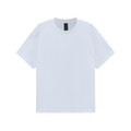 White unisex heavy cotton oversized tee in boxy relaxed fit - detail view