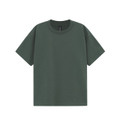 Army Green unisex heavy cotton oversized tee in boxy relaxed fit - detail view