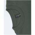 Army Green unisex heavy cotton oversized tee in boxy relaxed fit - side view