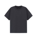Storm Grey unisex heavy cotton oversized tee in boxy relaxed fit - detail view