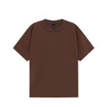 Walnut unisex heavy cotton oversized tee in boxy relaxed fit - detail view