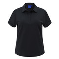 Black PALAMOS women's graphene polo shirt with UPF 50+ sun protection and moisture-wicking performance